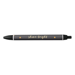 Noir Stylo de motivation étoilé simple
