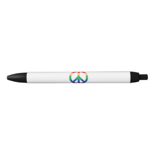 Noir Stylo de signe de paix d'arc-en-ciel