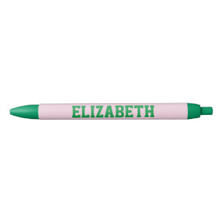 Noir Stylo de Varsity personnalisé rose et vert