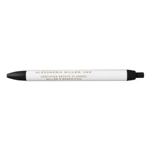 Noir Stylo d'écriture Elégant blanc Golden Typographie