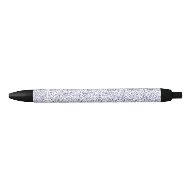 Noir Stylo d'élégance botanique (Devant)
