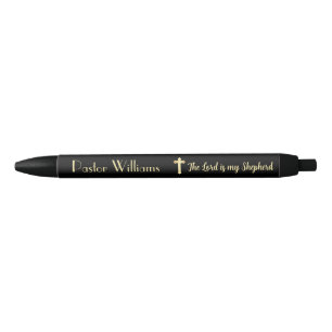 Noir Stylo d'encre chrétien personnalisé avec verse bib