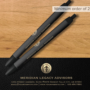 Noir Stylo d'encre classique pour logo or