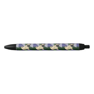 Noir Stylo d'encre d'art de chiot de carlin d'amusement