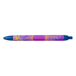 Noir Stylo d'encre de Sunburst Arc-en-ciel tropical per