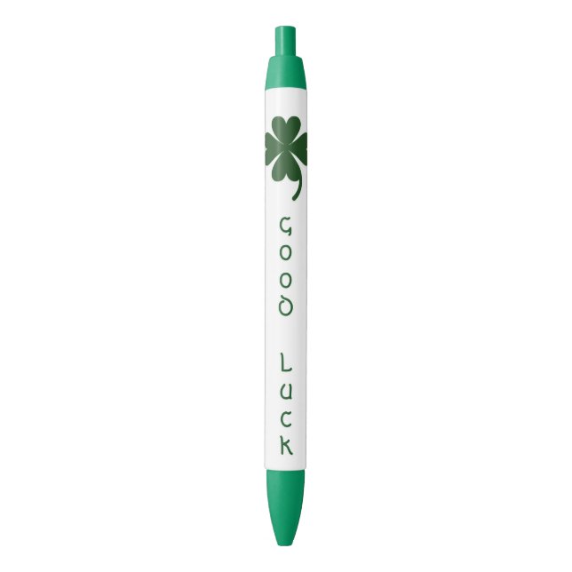 Noir Stylo d'encre de vert de shamrock de bonne chance (devant Vertical)