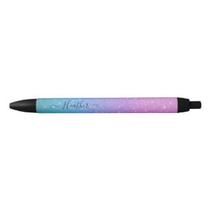 Noir Stylo d'encre noire à Parties scintillant bleu vi