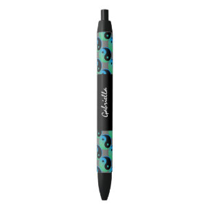 Noir Stylo d'encre personnalisé Blue Green Yin Yang