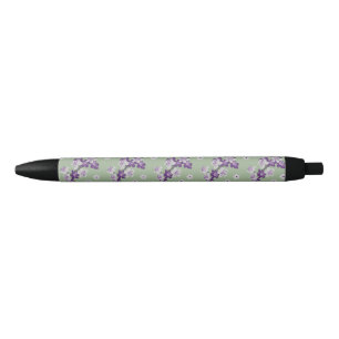 Noir Stylo d'encre pour orchidées violettes délicates