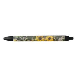 Noir Stylo Desert Fleurs Jaunes