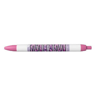 Noir Stylo design pourpre et rose pour maman