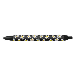 Noir Stylo d'impression Motif de marguerite