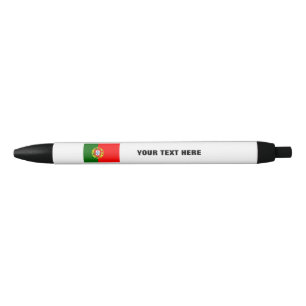 Noir stylo drapeau portugais avec texte promotionnel pe