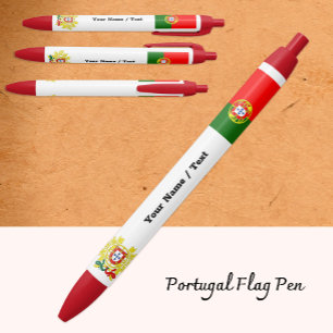 Noir Stylo Drapeau Portugais, Portugal / Promotionnel