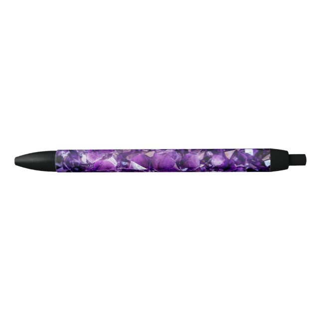Noir Stylo en pierre de Géode cristalline Améthyste Vio (Devant)