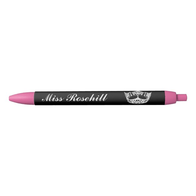 Noir Stylo fait sur commande d'encre de couronne de (Devant)