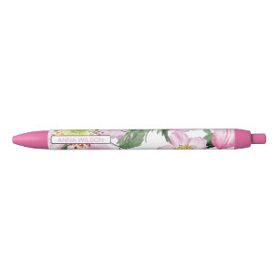 Noir Stylo floral personnalisé