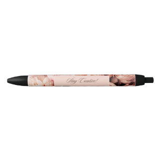 Noir Stylo floral vintage à encre noire