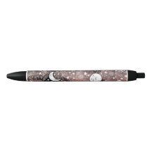 Stylo galaxy floral Lune et étoiles