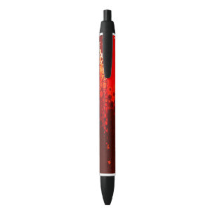 Noir Stylo géométrique en rouge vif et beige