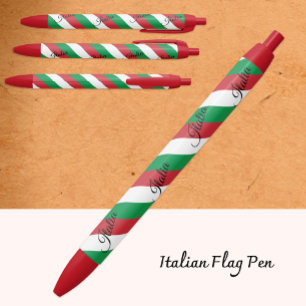 Noir Stylo Italie, Drapeau italien école / bureau