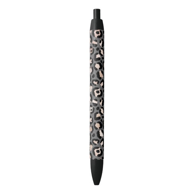 Noir Stylo          Leopard, Rose gris-beige de pêche (devant Vertical)
