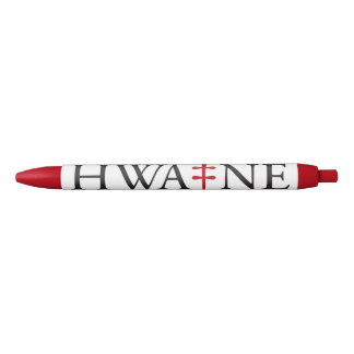 Noir stylo logo HWA-NE pour événements, rouge et blanc 
