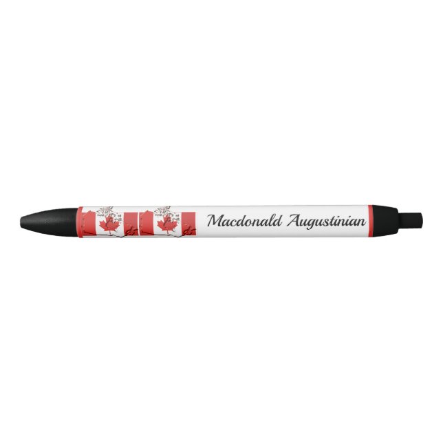 Noir Stylo personnalisé à encre noire avec drapeau du C (Devant)