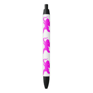 Noir Stylo personnalisé Ange Fille Rose