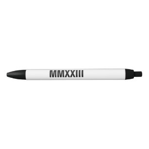 Noir Stylo personnalisé avec 2023 en chiffres romains