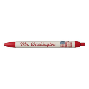 Noir Stylo personnalisé avec drapeau américain qui ondu