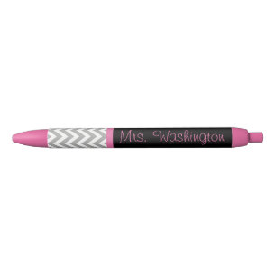 Noir Stylo personnalisé cadeau pour enseignante rose no