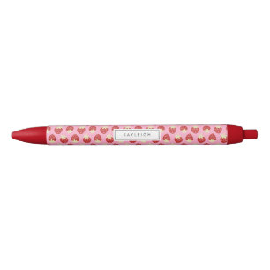 Noir Stylo personnalisé Flip fraise