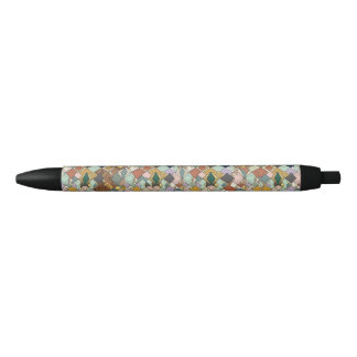 Noir Stylo personnalisé mosaïque géométrique boho avec 