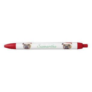 Noir Stylo personnalisé par chien de bouledogue de No