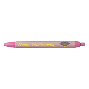 Noir Stylo personnalisé Thanksgiving Plucky Turkey