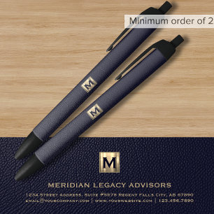 Noir Stylo promotionnel Blue Business Monogramme