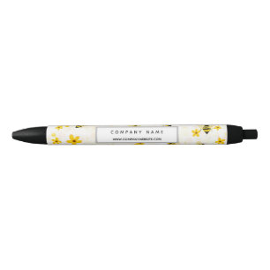Noir Stylo promotionnel personnalisé Floral Bee Busines