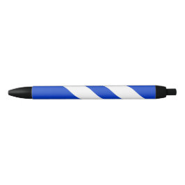 Noir Stylo rayé bleu et blanc