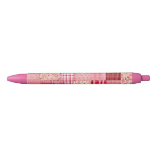 Noir Stylo rose plaid, peut être personnalisé
