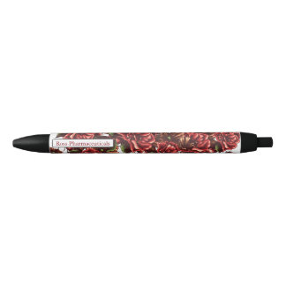 Noir Stylo Rustique Vintage Roses personnalisées