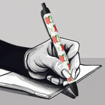 Stylo Saint-Valentin Roses Rouges pour la Fête des