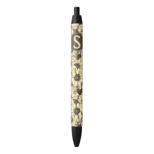 Noir Stylo Ton Sépia Charme Vintage Tournesol