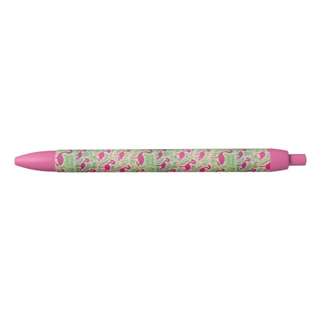 Noir Stylo tropical de Flamant rose (Devant)