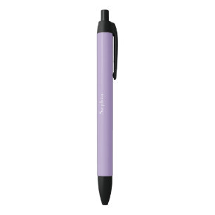 Noir Stylo Violet Pâle Personnalisé avec Votre Nom