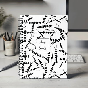 Noir sur Fleurs de Lavande Blanche_ Modèle Floral