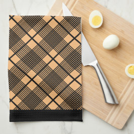 Noir sur Taupe Serviette de cuisine horizontale