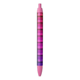 Noir Tartan Violet Et Rose, Stylo D'Encre Bleu