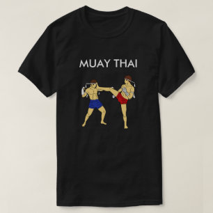 Noir thaïlandais du T-shirt de Muay (Teep au