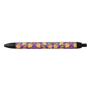 Noir Un stylo avec un motif coloré